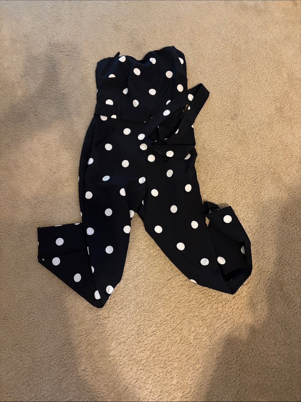 Black Polka Dot One-Piece Jumpsuit